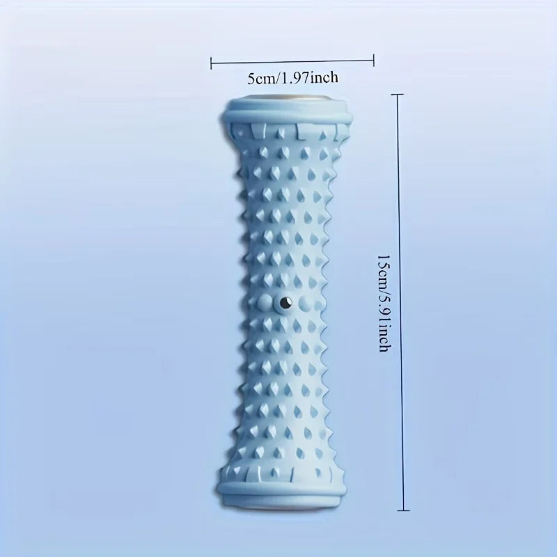 Dimensions du rouleau de massage plantaire PuraDorse Roll : 15 cm de long et 5 cm de diamètre